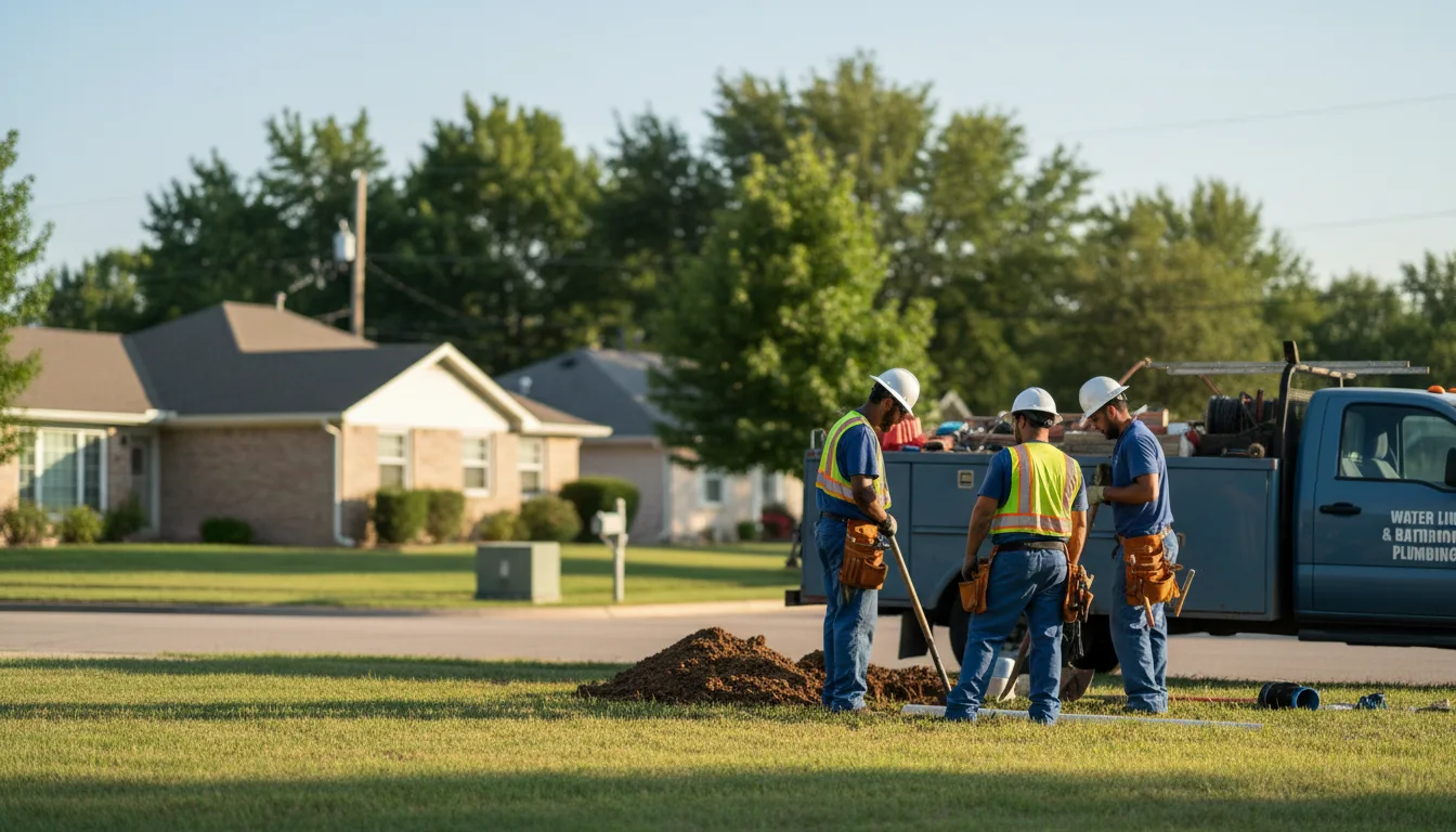 Residential water line and bathroom plumbing service in Coolidge, KS